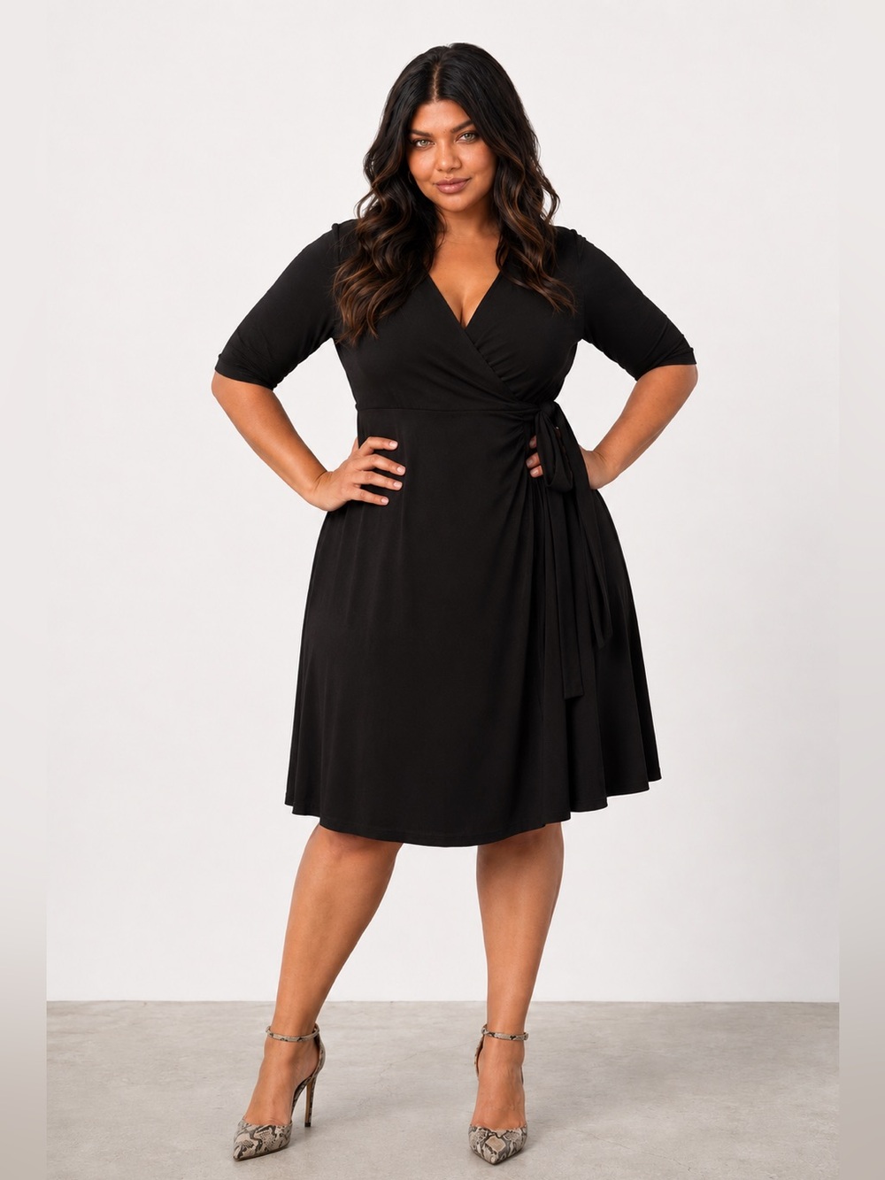 Kiyonna Essential Wrap Dress- Black